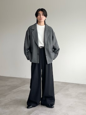 「アイテム（テーラードジャケット）」を使った、sakuさん（メンズ・164cm）の秋コーディネート