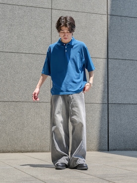 「epnok（エプノック）のアイテム（パンツ）」を使った、sakuさん（メンズ・164cm）の夏コーディネート