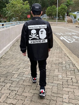 「通勤穿搭」｜「アイテム（ノーカラージャケット）」を使った、滕原浩南さん（メンズ・175cm）の冬コーディネート