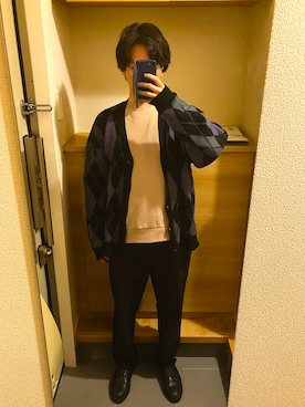 「GLOBAL WORK（グローバルワーク）のアイテム（スウェット）」を使った、麻布レンジさん（メンズ・165cm）の春コーディネート