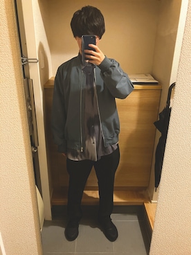 「adidas（アディダス）のオズガイア / Ozgaia / 厚底スニーカー / アディダスオリジナルス adidas Originals（スニーカー、ブラック系）」を使った、麻布レンジさん（メンズ・165cm）の春コーディネート