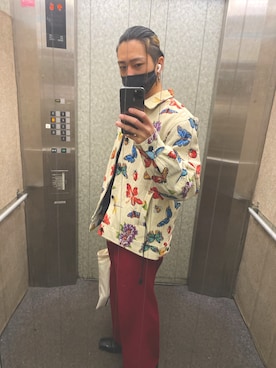 「RIPNDIP（リップンディップ）のアイテム」を使った、シャンさん（メンズ・173cm）の春コーディネート