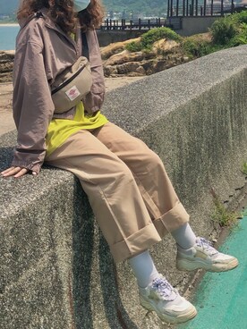 「plain-me（プレインミー）のアイテム（トレンチコート）」を使った、pengさん（レディース・159cm）の夏コーディネート