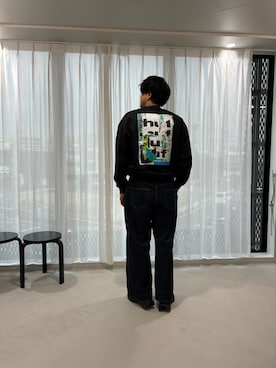 「アイテム（スウェット）」を使った、Yumaさん（メンズ・182cm）の冬コーディネート