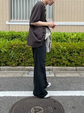 「フレアデニム」｜KEITO MIYAIさん（メンズ・172cm）の夏コーディネート