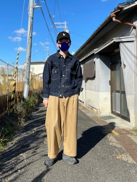 「orslow」｜「アイテム（デニムジャケット）」を使った、KEITO MIYAIさん（メンズ・172cm）の秋コーディネート
