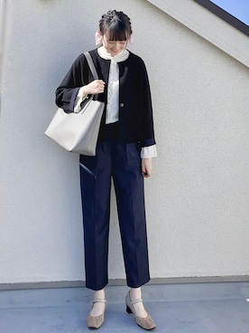 「human woman（ヒューマンウーマン）のアイテム（ジャケット/アウター、ブラック系）」を使った、yuusaiさん（レディース・166cm）の秋コーディネート