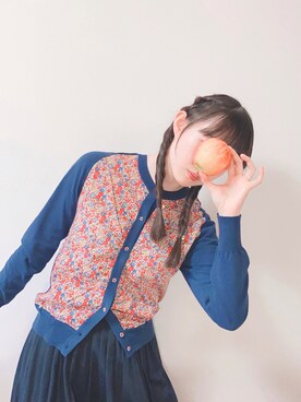 「human woman（ヒューマンウーマン）のアイテム（スカート、ブルー系）」を使った、yuusaiさん（レディース・166cm）の秋コーディネート