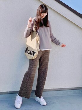 「Samansa Mos2（サマンサ モスモス）のアイテム（スウェット、ブルー系）」を使った、yuusaiさん（レディース・166cm）の冬コーディネート