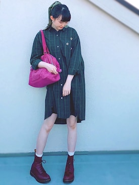 「kipling（キプリング）のアイテム（バッグ、ピンク系）」を使った、yuusaiさん（レディース・166cm）の秋コーディネート