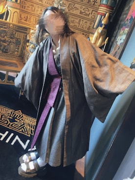 「着物」｜「アイテム（ワンピース/ドレス）」を使った、目良さん（レディース・155cm）の冬コーディネート