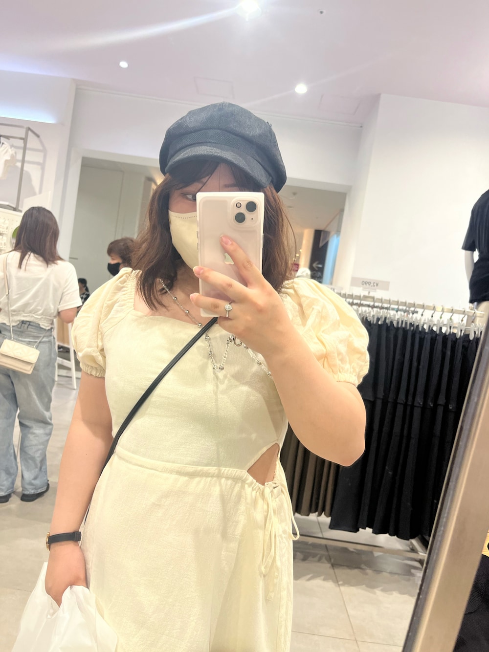 「なつコーデ」｜「RETRO GIRLのアイテム（ワンピース、ベージュ系）」を使った、yusapoyo0429さん（レディース・150cm）の夏コーディネートの1枚目の写真