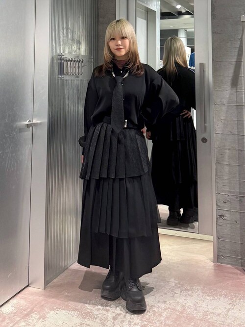 HARE カタスリットトロミショートシャツ『黒』 セール】カタスリットトロミショートシャツ(HARE)（シャツ