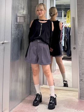 「アイテム（カーゴパンツ）」を使った、おひめさん（レディース・151cm・20代）の夏コーディネート