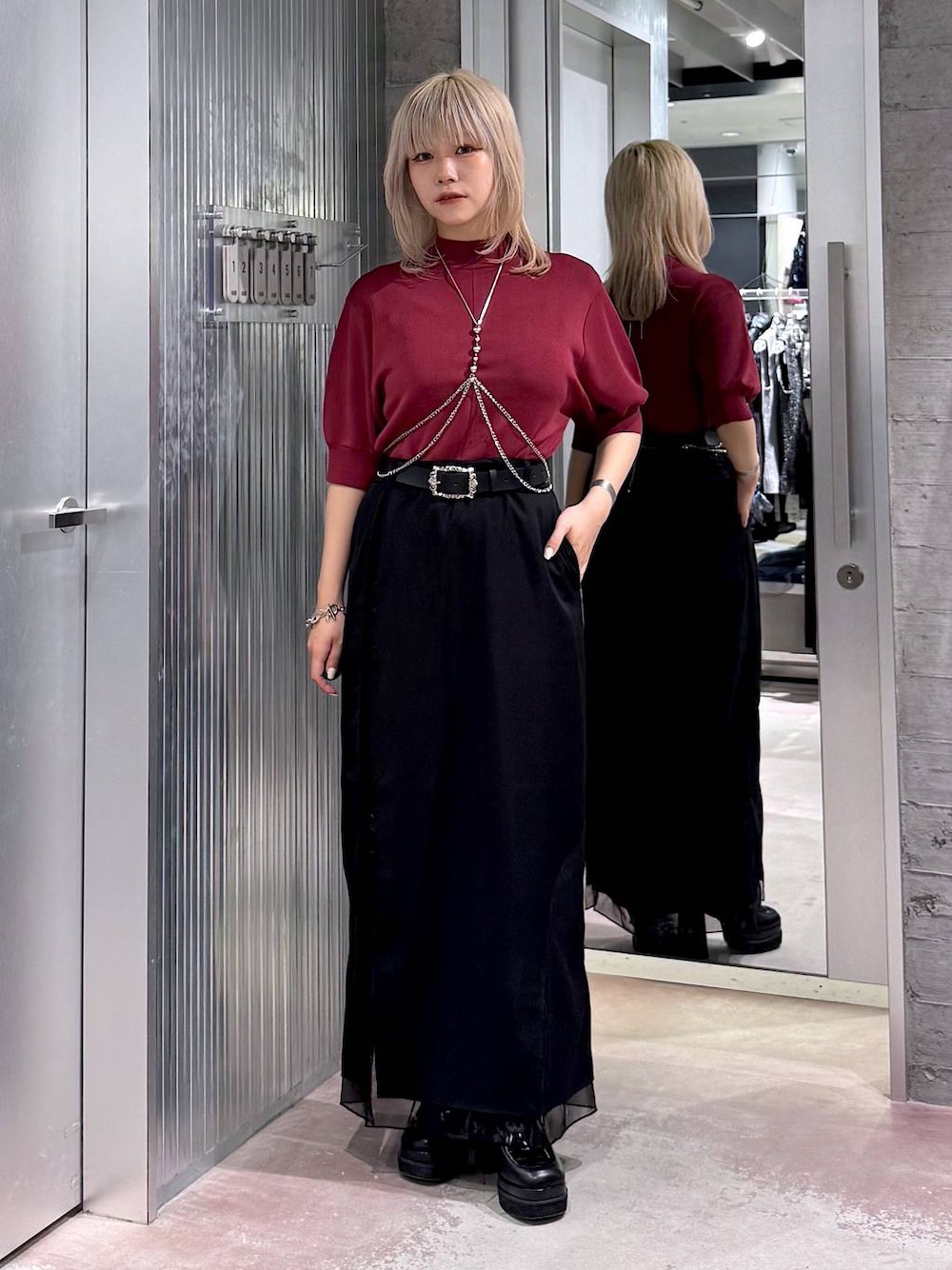 NARROW STYLE/WEB・一部店舗限定】シアースリットナロースカート(HARE