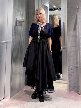 「アイテム（バンダナ/スカーフ）」を使った、おひめさん（レディース・151cm・20代）の夏コーディネート