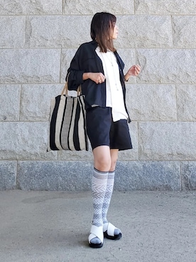 「サンダルに靴下」｜「アイテム（その他トップス）」を使った、☆suga☆さん（レディース・162cm）の春コーディネート