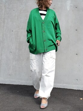 「カーディガンコーデ」｜「アイテム（オールインワン・サロペット）」を使った、☆suga☆さん（レディース・162cm）の春コーディネート