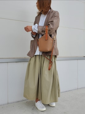 「Bifrost（ビフレスト）の2way ワンハンドルショルダーバッグ（ショルダーバッグ）」を使った、☆suga☆さん（レディース・162cm）の秋コーディネート