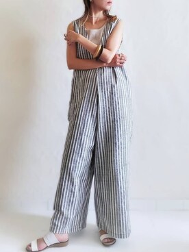 「w closet」｜「アイテム（オールインワン・サロペット）」を使った、☆suga☆さん（レディース・162cm）の夏コーディネート