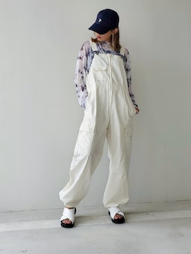 「GUコーデ」｜「アイテム（オールインワン・サロペット）」を使った、☆suga☆さん（レディース・162cm）の夏コーディネート