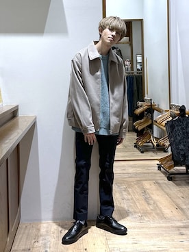 「GLOBAL WORK（グローバルワーク）の洗えるモールニット/581134（ニット/セーター）」を使った、おのさん（メンズ・175cm）の冬コーディネート