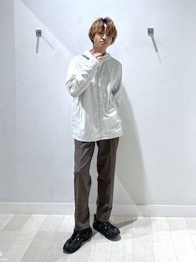 「GLOBAL WORK（グローバルワーク）のアーバンスラックス/576829（スラックス、ブラウン系）」を使った、おのさん（メンズ・175cm）の春コーディネート