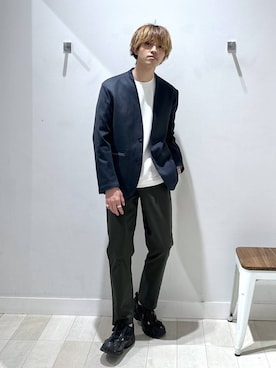 「GLOBAL WORK（グローバルワーク）のリッチクリーンスウェット/クルー/576826（スウェット、ホワイト系）」を使った、おのさん（メンズ・175cm）の春コーディネート