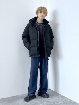 「アイテム（ダウンジャケット/コート）」を使った、おのさん（メンズ・175cm）の秋コーディネート