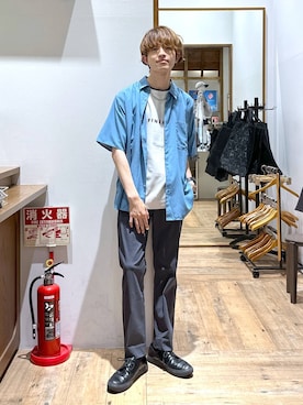 「GLOBAL WORK（グローバルワーク）のアイテム（シューズ）」を使った、おのさん（メンズ・175cm）の夏コーディネート