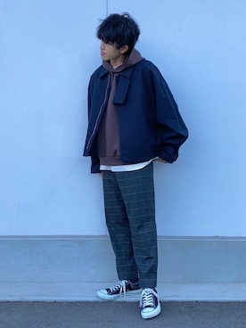 「my beautiful landlet（マイビューティフルランドレット）のアイテム（ブルゾン）」を使った、おのさん（メンズ・174cm）の冬コーディネート