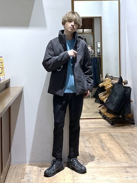 「GLOBAL WORK（グローバルワーク）のライトウォームスタンドブルゾン/451309（ブルゾン）」を使った、おのさん（メンズ・175cm）の冬コーディネート