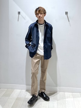 「GLOBAL WORK（グローバルワーク）のらくッションアソートPUスニーカー/598288（その他シューズ、ブラック系）」を使った、おのさん（メンズ・175cm）の春コーディネート