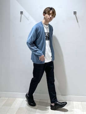 「GLOBAL WORK（グローバルワーク）のらくッションアソートPUスニーカー/598288（その他シューズ、ブラック系）」を使った、おのさん（メンズ・175cm）の春コーディネート