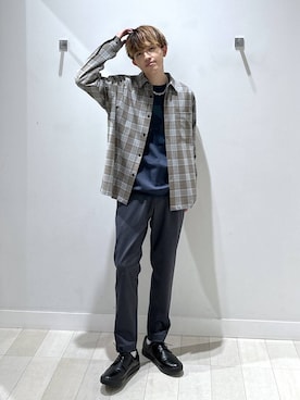 「GLOBAL WORK（グローバルワーク）のリッチクリーンスウェット/ロゴ/589104（スウェット、ブルー系）」を使った、おのさん（メンズ・175cm）の春コーディネート