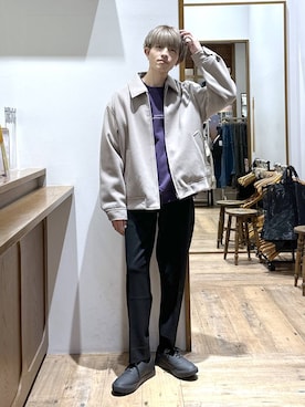 「アイテム（ブルゾン、ベージュ系）」を使った、おのさん（メンズ・175cm）の秋コーディネート