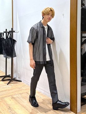 「GLOBAL WORK（グローバルワーク）のアーバンスラックスAIR/287519（スラックス）」を使った、おのさん（メンズ・175cm）の夏コーディネート