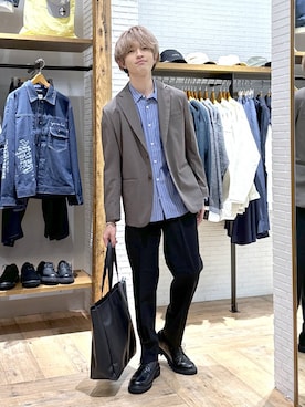 「アイテム（テーラードジャケット）」を使った、おのさん（メンズ・175cm・20代）の秋コーディネート