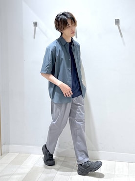 「GLOBAL WORK（グローバルワーク）のエアかるイージーパンツ/633983（その他パンツ、グレー系）」を使った、おのさん（メンズ・175cm）の夏コーディネート