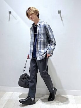 「GLOBAL WORK（グローバルワーク）のらくッションアソートPUスニーカー/598288（その他シューズ、ブラック系）」を使った、おのさん（メンズ・175cm）の春コーディネート