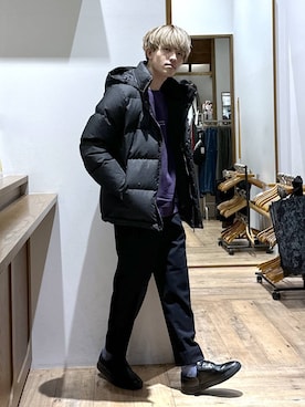 「おでかけ」｜「アイテム（スウェット）」を使った、おのさん（メンズ・175cm）の冬コーディネート