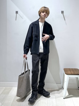 「GLOBAL WORK（グローバルワーク）のリッチクリーンスウェット/クルー/576826（スウェット、ホワイト系）」を使った、おのさん（メンズ・175cm）の春コーディネート