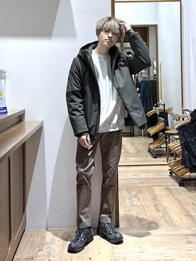 「おでかけ」｜「アイテム（スウェット）」を使った、おのさん（メンズ・175cm）の冬コーディネート