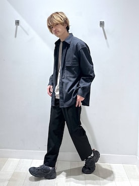 「GLOBAL WORK（グローバルワーク）のアーバンスラックス/576829（スラックス、ブラック系）」を使った、おのさん（メンズ・175cm）の春コーディネート