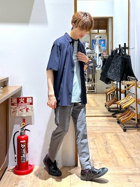 「アイテム（ローファー）」を使った、おのさん（メンズ・175cm・20代）の夏コーディネート