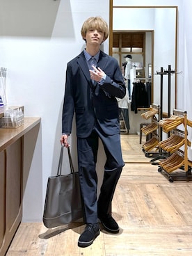 「アイテム（トートバッグ）」を使った、おのさん（メンズ・175cm・20代）の秋コーディネート