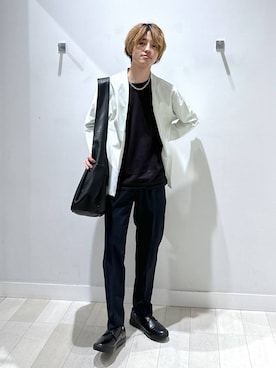 「GLOBAL WORK（グローバルワーク）のアーバンスラックス/576829（スラックス、ブルー系）」を使った、おのさん（メンズ・175cm）の春コーディネート