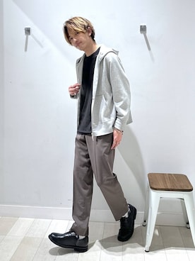 「GLOBAL WORK（グローバルワーク）のアーバンスラックス/576829（スラックス、ブラウン系）」を使った、おのさん（メンズ・175cm）の春コーディネート