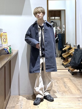 「アイテム（ステンカラーコート）」を使った、おのさん（メンズ・175cm・20代）の冬コーディネート