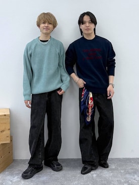 「GLOBAL WORK（グローバルワーク）のGOODデニムバギーパンツ/498388（デニムパンツ）」を使った、おのさん（メンズ・175cm・20代）の秋コーディネート